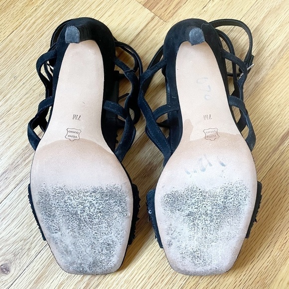 Donald Pliner Willow Beaded Square Toe Heels Sandals - Picture 10 of 10